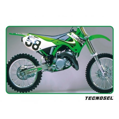 Kit déco complet avec housse de selle TECNOSEL Team oem KAWASAKI 2000 KX 125 KX 250
