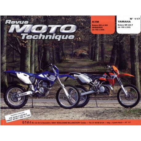 REVUE MOTO TECHNIQUE YAMAHA WR400F 1998-2000 et KTM 250/300 GS/EGS/EXC 1992-2000