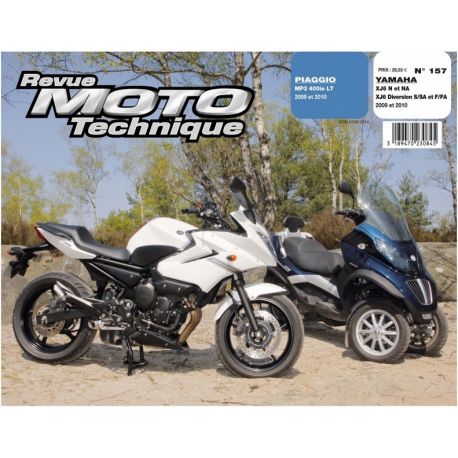 REVUE MOTO TECHNIQUE YAMAHA XJ6 DIVERSION 2009-2010 et PIAGGIO MP3 400 2009-2010