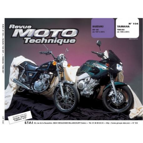 REVUE MOTO TECHNIQUE YAMAHA TDM 850 1996-2001 et SUZUKI GN125 1987-2001