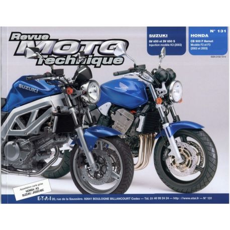 REVUE MOTO TECHNIQUE HONDA CB900 HORNET 2002-2003 et SUZUKI SV 650 2003