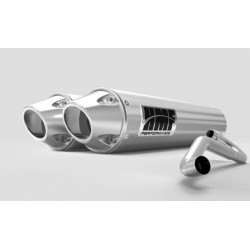 Silencieux HMF Dual Performance Series inox brossé/casquette Euro Polaris