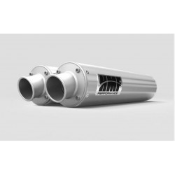 Silencieux HMF Dual Performance Series inox brossé/casquette Turn Down Polaris
