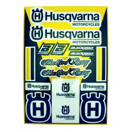 Planche de stickers autocollants moto BLACKBIRD HUSQVARNA