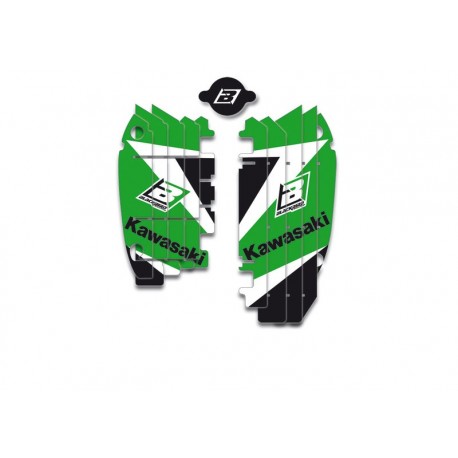 Kit déco de cache radiateur BLACKBIRD Dream Graphic 3 vert Kawasaki KX250F
