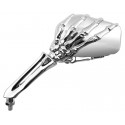 Rétroviseur moto custom universel Skeleton chromé look squelette