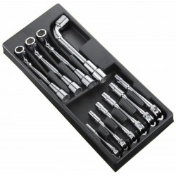 Module d'outils EXPERT 10 clés à pipe 6 pans  plateau plastique