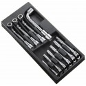 Module d'outils EXPERT 10 clés à pipe 6 pans  plateau plastique