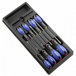 Module d'outils EXPERT 8 tournevis plats/cruciformes  plateau plastique