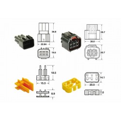 Jeu de connectiques 6 voies Série 090 FRKW BIHR type origine  5 jeux complets