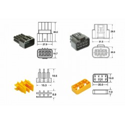 Jeu de connectiques 8 voies Série 090 FRKW BIHR type origine  5 jeux complets