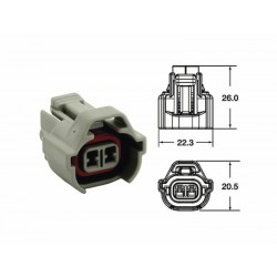 Connectique femelle série 090 SMTO BIHR type origine 2 voies gris  5 pcs
