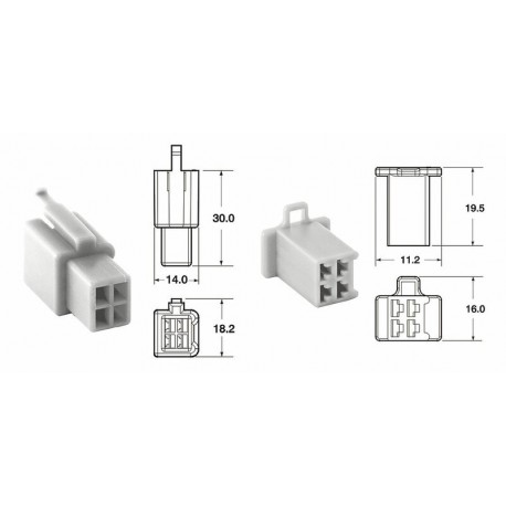 Jeu de connectiques 4 voies 110 ML BIHR type origine Ø05mm²/085mm²  5 jeux complets