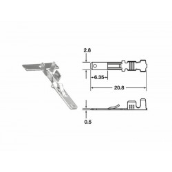 Cosse mâle série 110 ML BIHR Ø085mm²/125mm²  50pcs