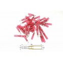 Bout à bout mâle rond à sertir thermorétractable BIHR Ø05mm²/15mm²  50pcs transparent rouge