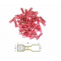 Bout à bout femelle plat à sertir thermorétractable BIHR Ø05mm²/15mm²  50pcs transparent rouge