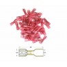 Bout à bout femelle plat à sertir thermorétractable BIHR Ø05mm²/15mm²  50pcs transparent rouge 0