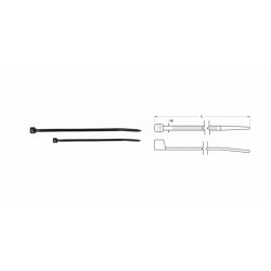 Colliers nylon BIHR 25x100mm noir 100 pièces
