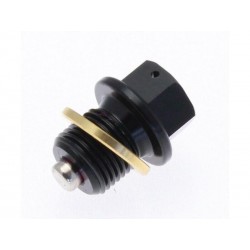 Bouchon de vidange TECNIUM aimanté  aluminium noir M14x15x135