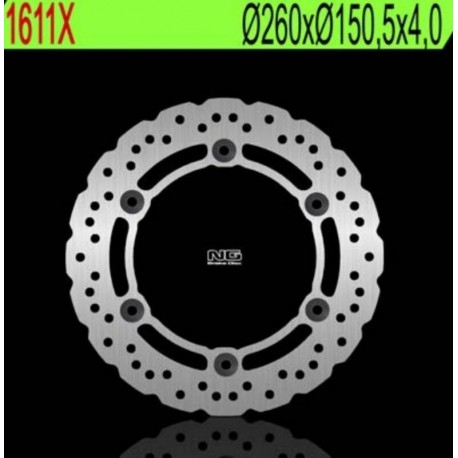 Disque de frein NG BRAKE DISC Pétale fixe 1611X KYMCO G-DINK X-TOWN