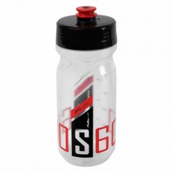 Bidon POLISPORT 600ml S600 clair/noir/rouge bouchon à visser