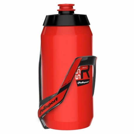 Kit porte bidon Pro + bidon R550 POLISPORT rouge