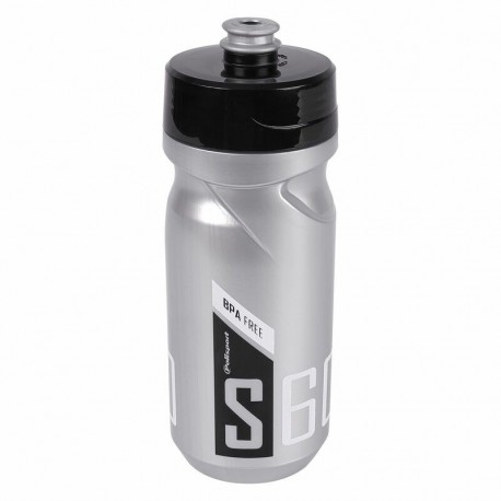 Bidon POLISPORT 600ml S600 argent/noir/blanc bouchon à visser
