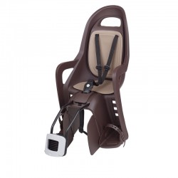 Siège de vélo arrière POLISPORT Groovy Maxi FF fixation cadre  brun foncé/brun