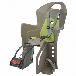 Siège de vélo arrière POLISPORT Koolah FF fixation cadre  marron/vert