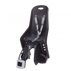 Siège de vélo arrière POLISPORT Bubbly Maxi Plus FF fixation cadre  noir/gris foncé