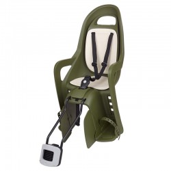 Siège de vélo arrière POLISPORT Groovy Maxi FF 29" fixation cadre  vert foncé/crème