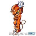 Stickers diable orange