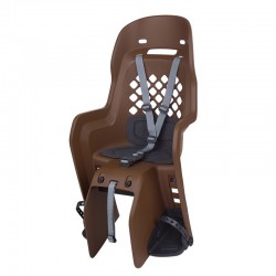 Siège de vélo arrière POLISPORT Joy CFS fixation portebagages  marron/gris foncé