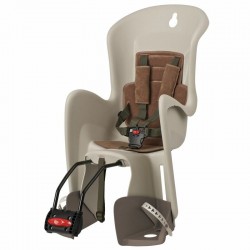 Siège de vélo arrière POLISPORT Bilby Maxi FF fixation cadre  crème/brun