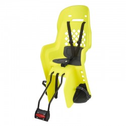 Siège de vélo arrière POLISPORT Joy FF 29" fixation cadre  jaune fluo/gris foncé