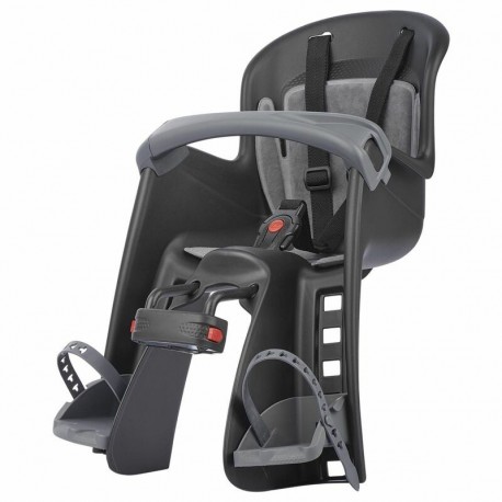 Siège de vélo avant POLISPORT Bilby Junior FF fixation tube de direction  noir/gris foncé