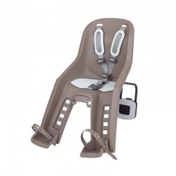 Siège de vélo avant POLISPORT Bubbly Mini Plus FF fixation cadre  marron/vert pastel