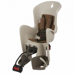 Siège de vélo arrière inclinable POLISPORT Bilby Maxi RS fixation cadre  crème/brun
