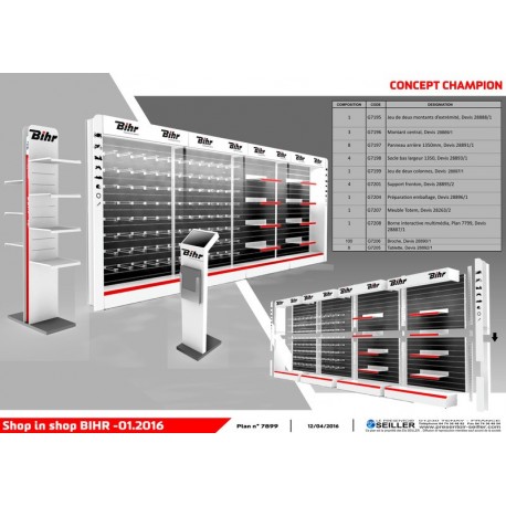 Concept shopinshop corner BIHR  Configuration Champion