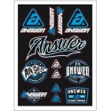 Planche de stickers ANSWER 240x239mm  13 logos prédécoupés