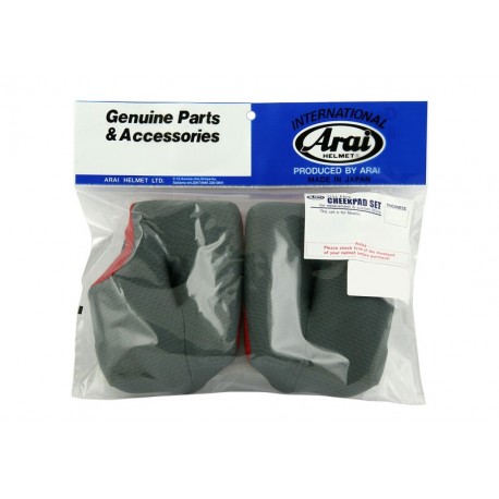 Mousses de joues ARAI Dry Cool gris/rouge 25mm (épaisseur standard S L XL) pour casque MX V