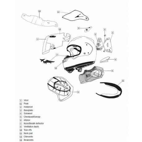 Coussin de joue ARAI Renegade 20mm casque intégral