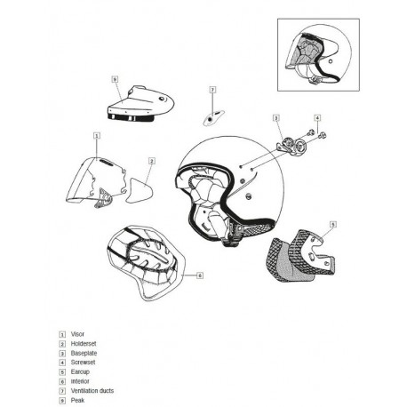 Coussin joue SZ LIGHT ARAI casque jet clair 25mm