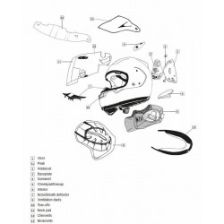 Coiffe CHASER X ARAI casque intégral 10mm