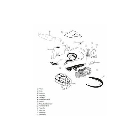 Visière TX 4 ARAI casque intégral Vision White