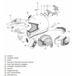 Grille ventilation  ARAI casque off road Black Speedy