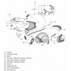 Grille ventilation  ARAI casque off road Tickle Blue