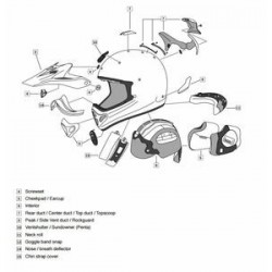 Ventilation de bouche ARAI MX V Bogle Red casque off road