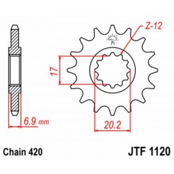 Pignon JT SPROCKETS acier standard 1120   420