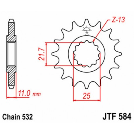 Pignon JT SPROCKETS acier standard 584   532